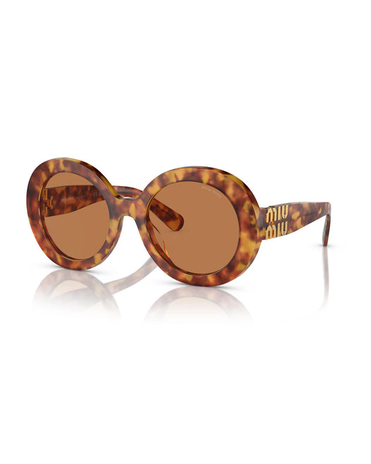 MU 11YS ROUND-SHAPE SUNGLASSES<BR/> 400-MU 11YS 4BW2Z1 55 MIU MIU 