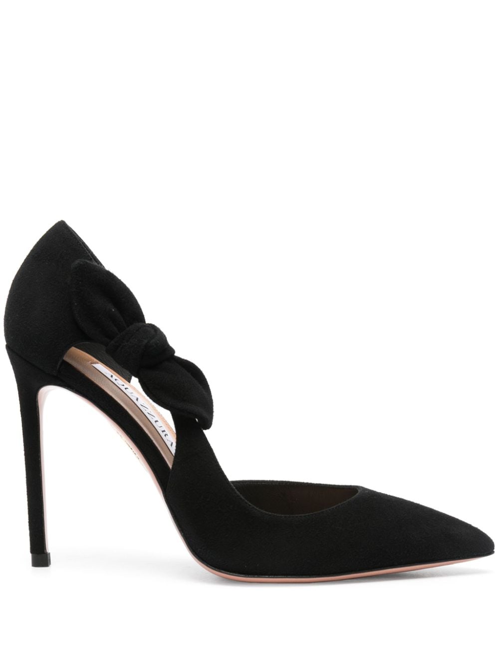Very Bow Tie 105mm suede pumps VBTHIGP0-SUE-000 BLACK AQUAZZURA 