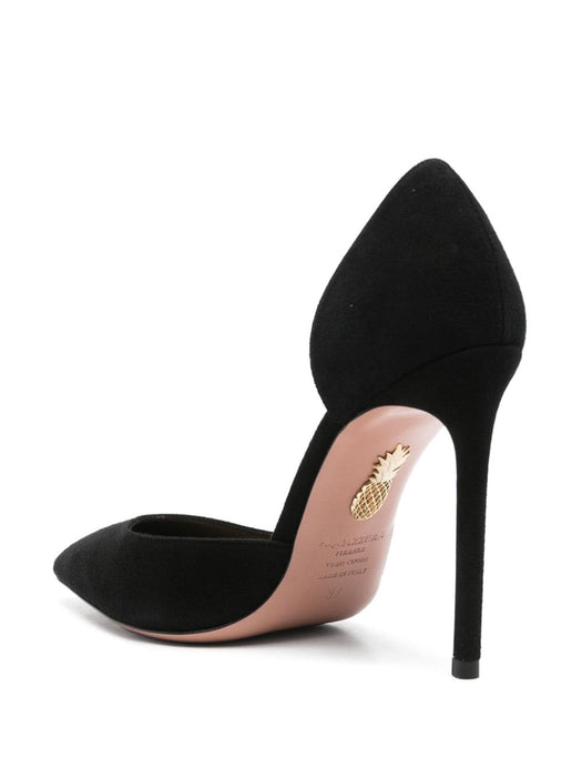 Very Bow Tie 105mm suede pumps VBTHIGP0-SUE-000 BLACK AQUAZZURA 