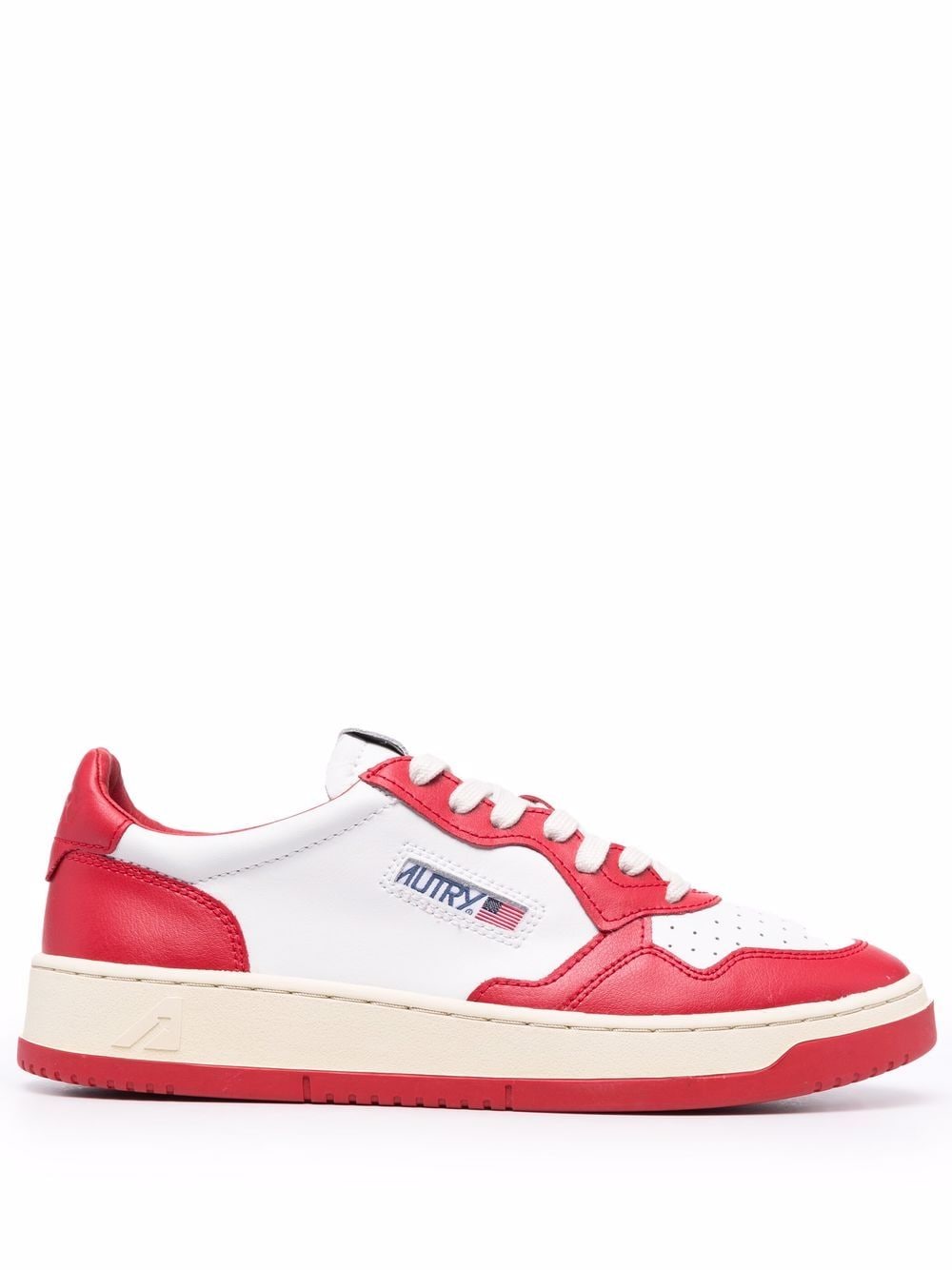 01 low-top sneakers AULMWB02 LEAT WHITE RED AUTRY 