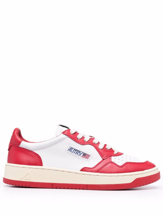 01 low-top sneakers AULMWB02 LEAT WHITE RED AUTRY 