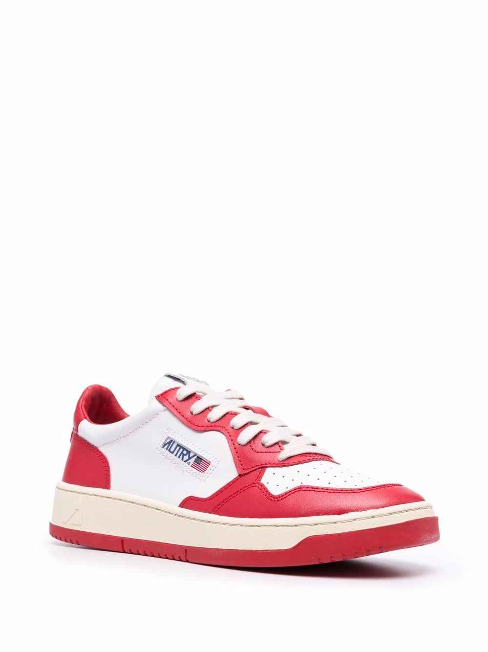 01 low-top sneakers AULMWB02 LEAT WHITE RED AUTRY 