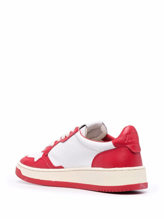 01 low-top sneakers AULMWB02 LEAT WHITE RED AUTRY 