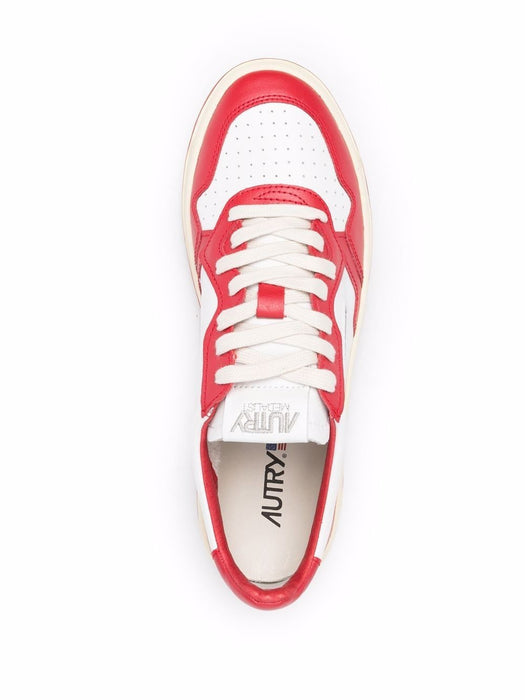 01 low-top sneakers AULMWB02 LEAT WHITE RED AUTRY 