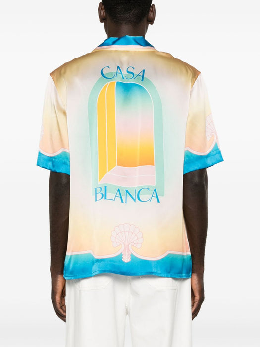 cuban collar short sleeve shirt U-WPF24-SH-003-01 LARC COLORE CASABLANCA 