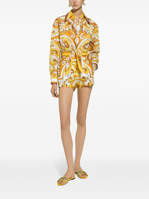 Majolica-print cotton shorts FTBVIT FI5JVH55DQ DOLCE & GABBANA 