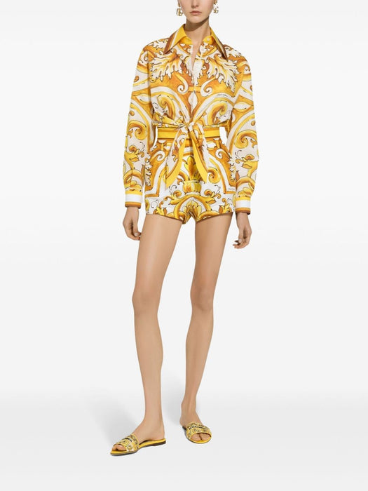Majolica-print cotton shorts FTBVIT FI5JVH55DQ DOLCE & GABBANA 