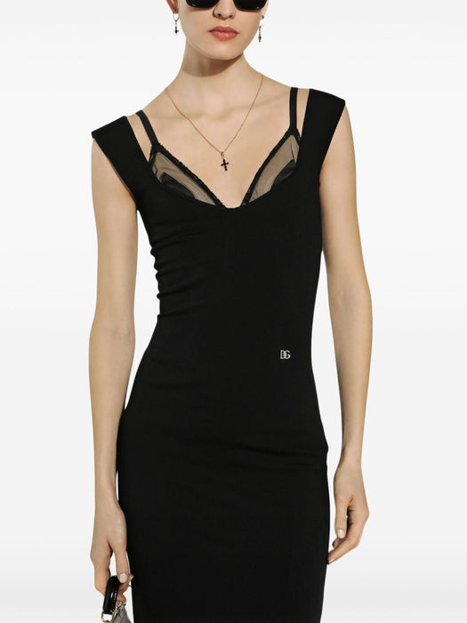 layered-neck midi dress FXS10T JFMEVN0000 DOLCE & GABBANA 