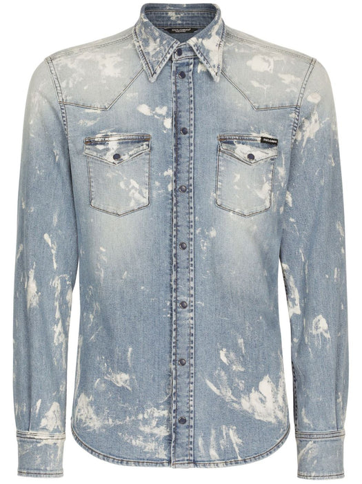 bleached button-up denim shirt G5JC8D G8JH0S9001 DOLCE & GABBANA 