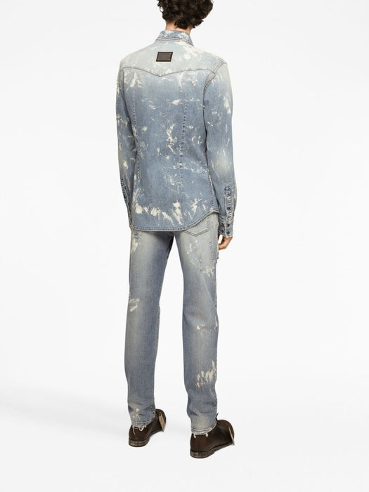 bleached button-up denim shirt G5JC8D G8JH0S9001 DOLCE & GABBANA 