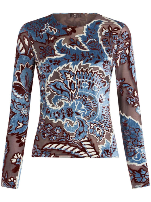 tulle and jacquard velvet top WRJA0038 99JJD03S9880 ETRO 