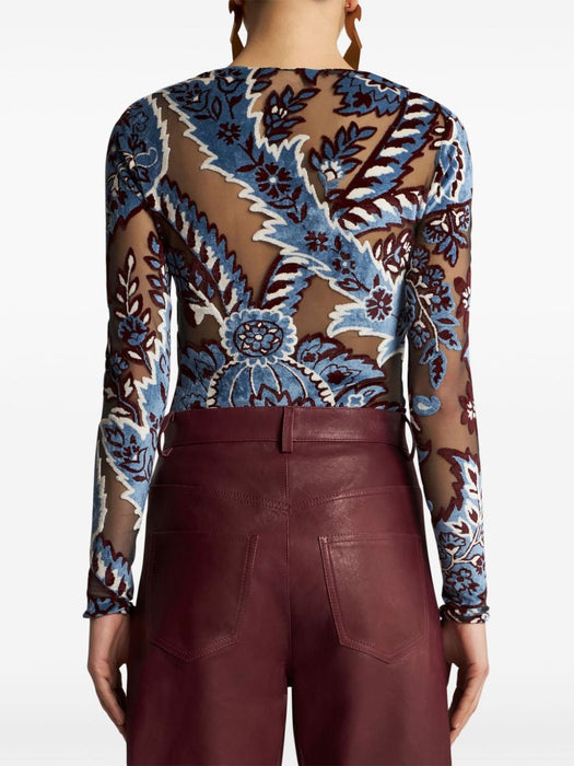 tulle and jacquard velvet top WRJA0038 99JJD03S9880 ETRO 
