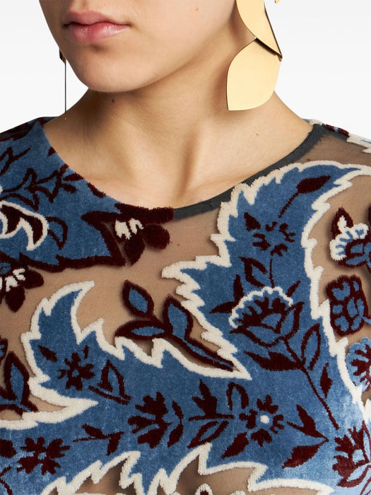 tulle and jacquard velvet top WRJA0038 99JJD03S9880 ETRO 