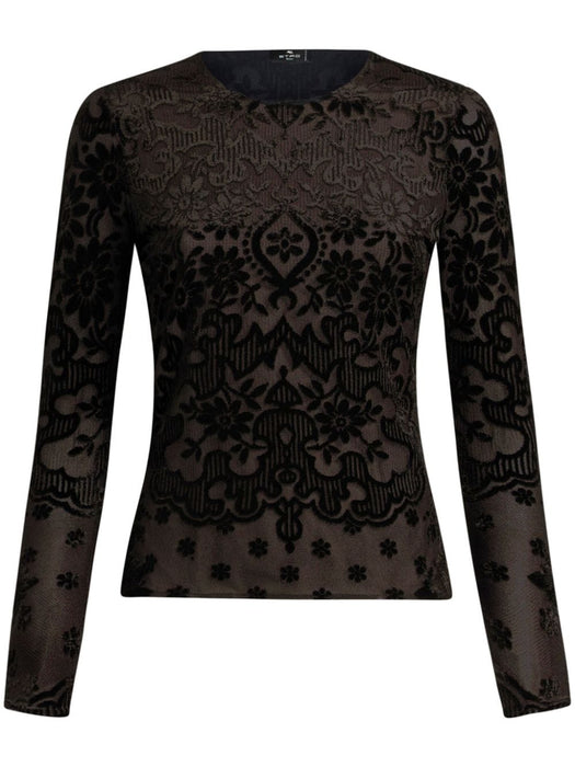 tulle and jacquard velvet top WRJA0038 99JMD01N0000 ETRO 