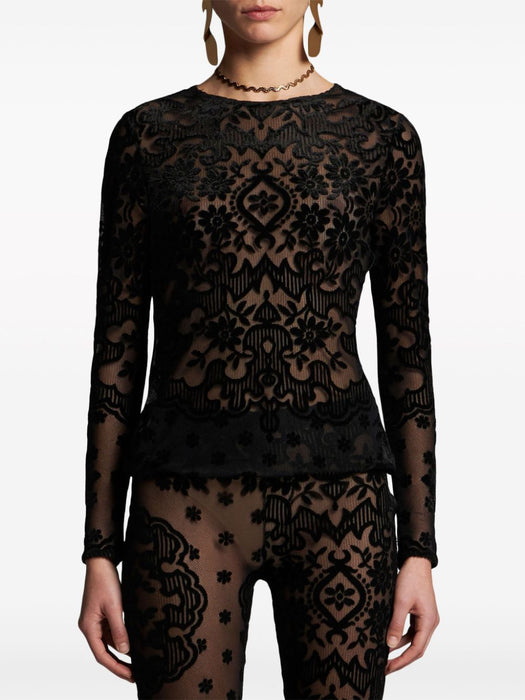 tulle and jacquard velvet top WRJA0038 99JMD01N0000 ETRO 