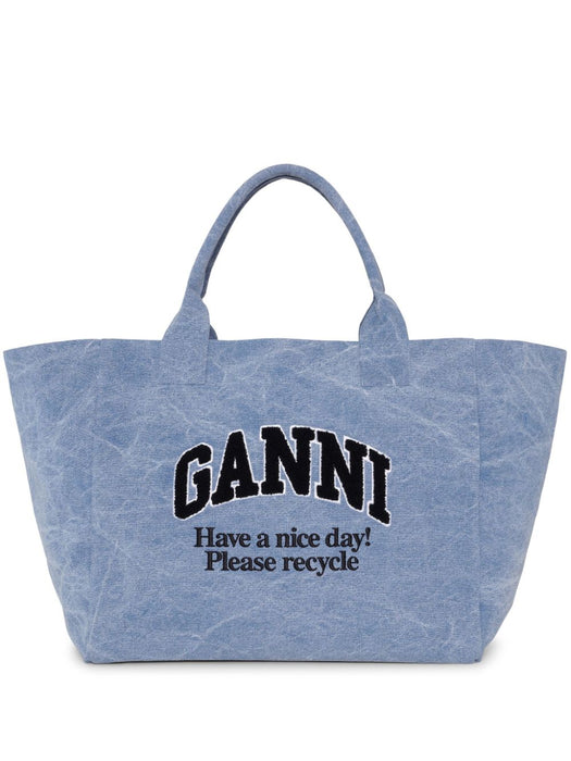 logo-embroidered tote bag A5967 565 GANNI 