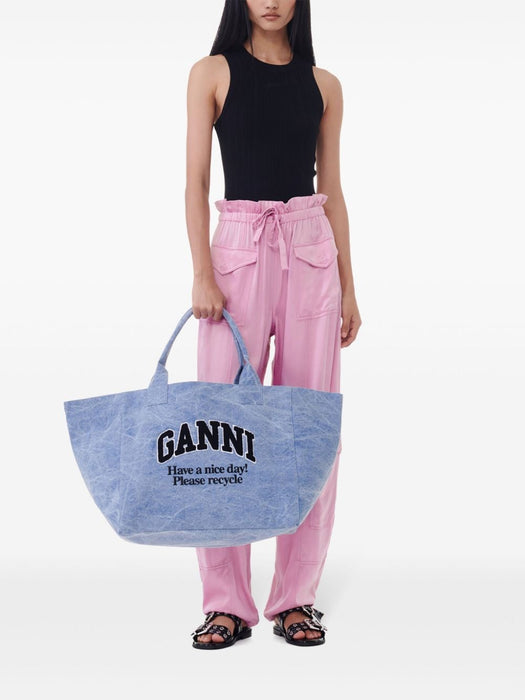 logo-embroidered tote bag A5967 565 GANNI 