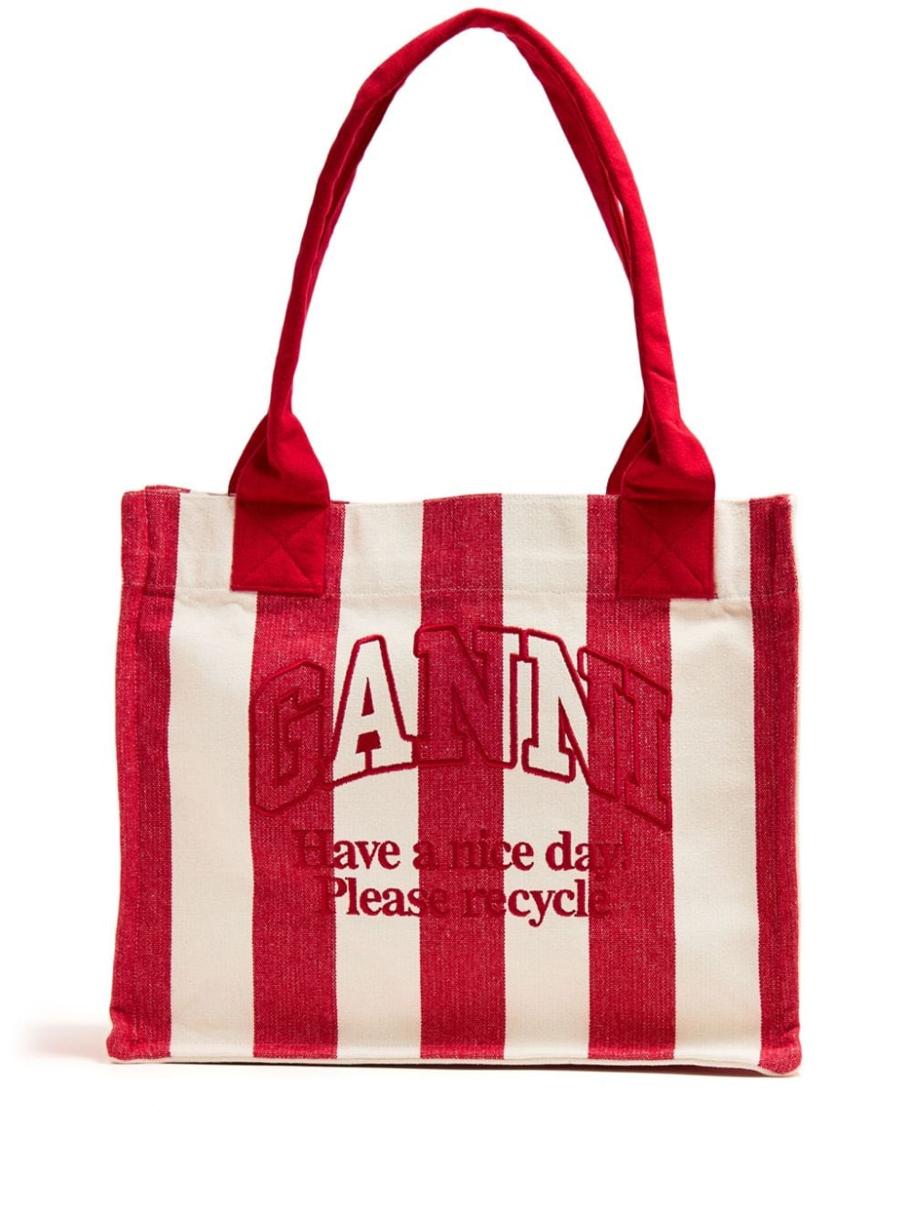large striped tote bag A5970 396 GANNI 