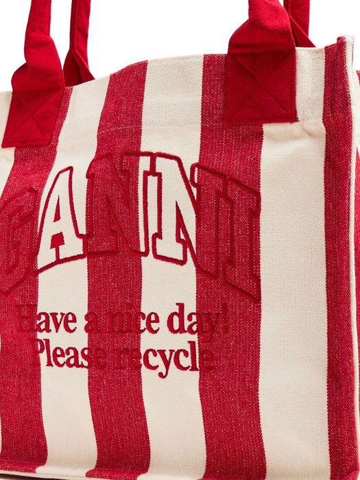 large striped tote bag A5970 396 GANNI 