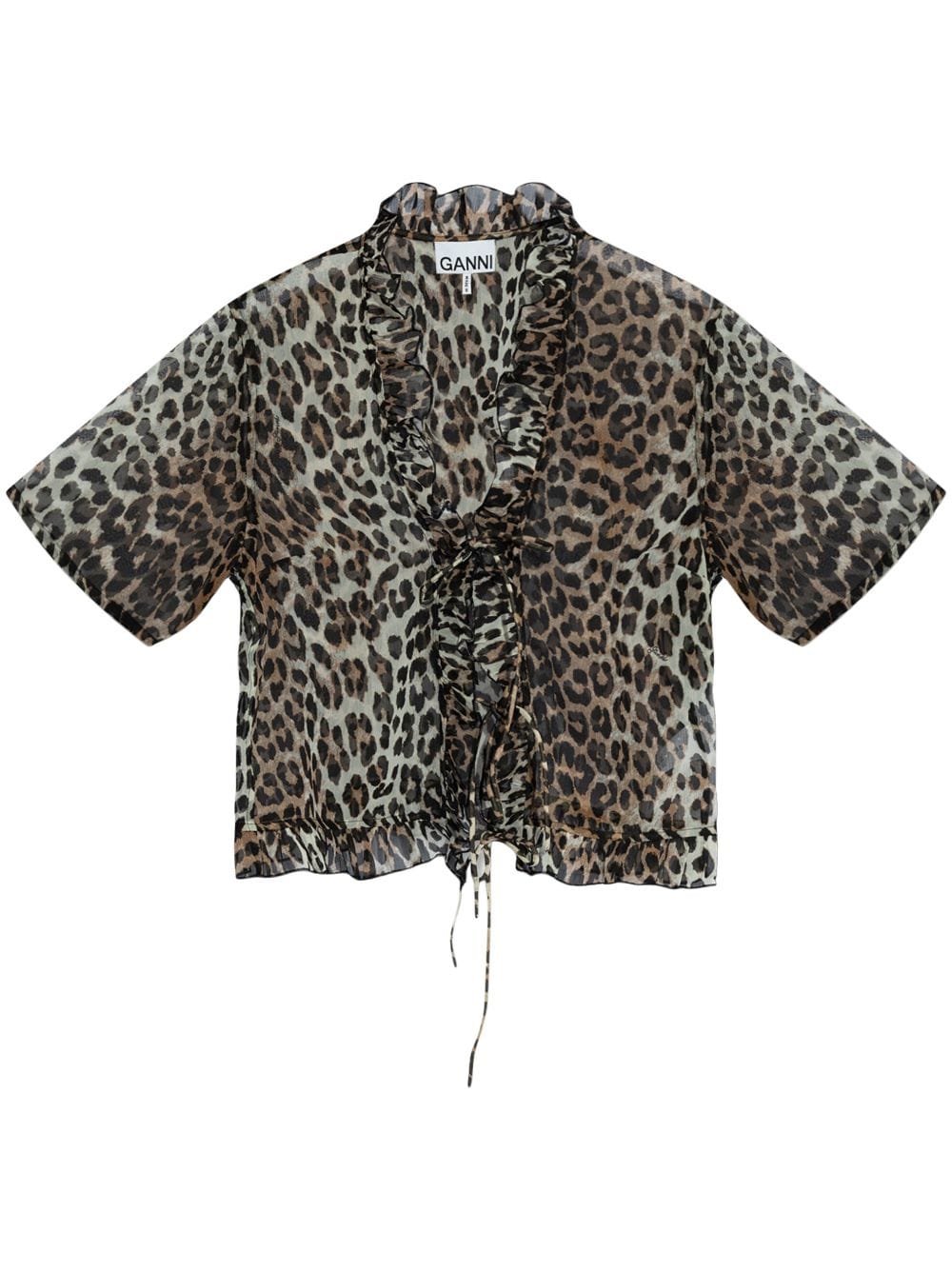 leopard print blouse F9197 943 GANNI 