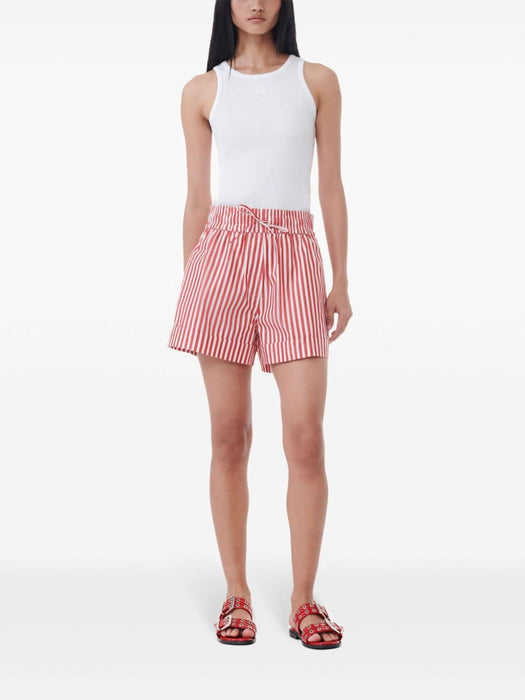 striped high-waisted shorts F9229 396 GANNI 