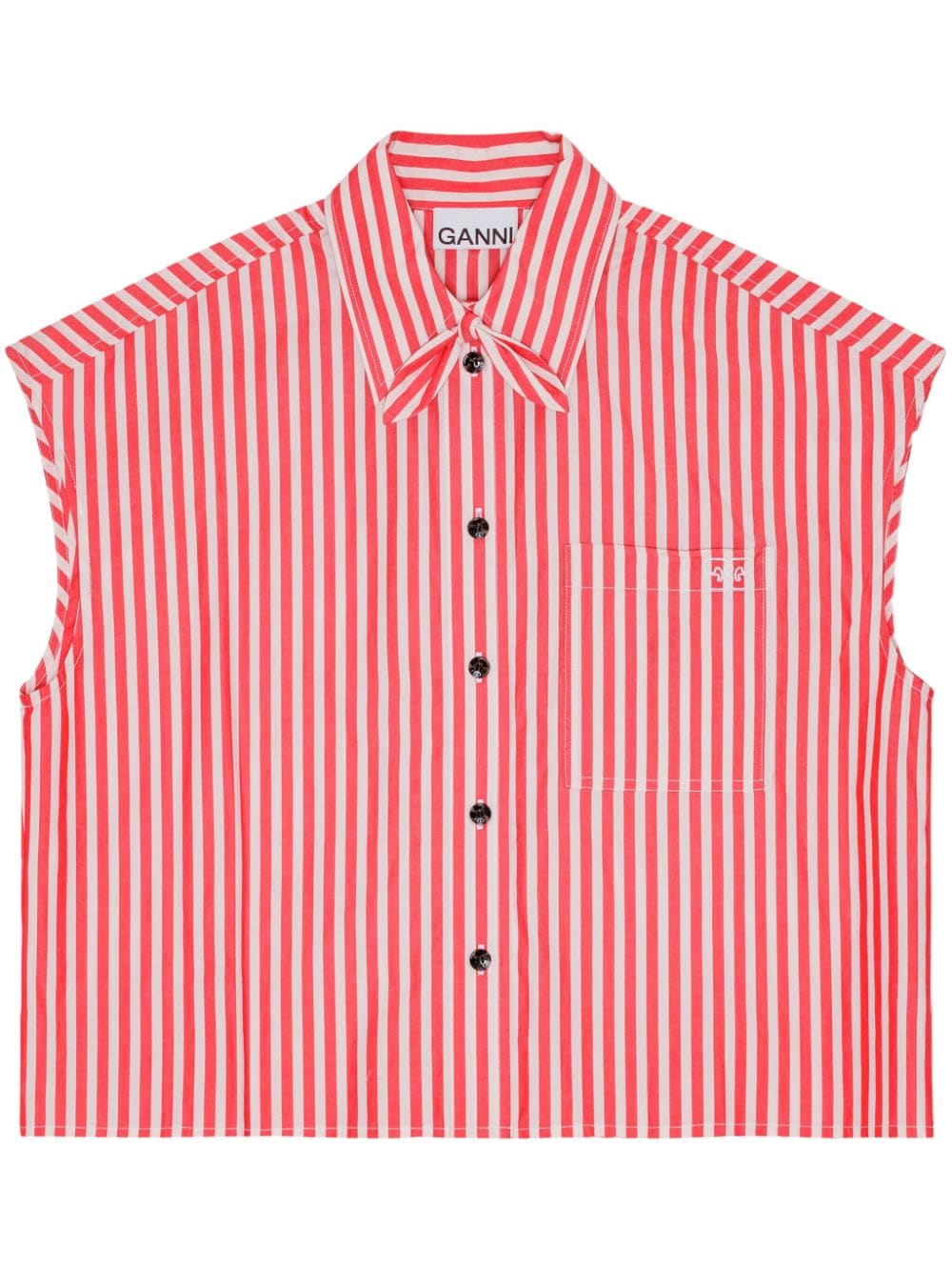 striped sleeveless shirt F9264 396 GANNI 