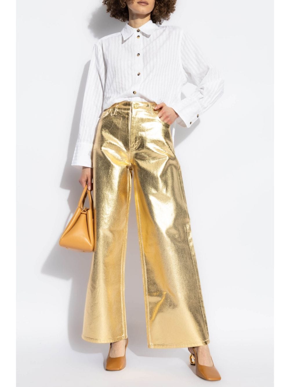 metallic-effect cotton jeans J1481 135 GANNI 