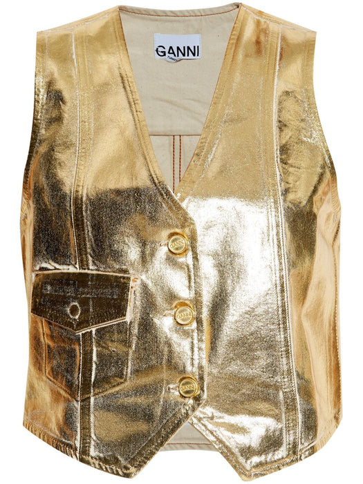metallic organic cotton vest J1482 135 GANNI 
