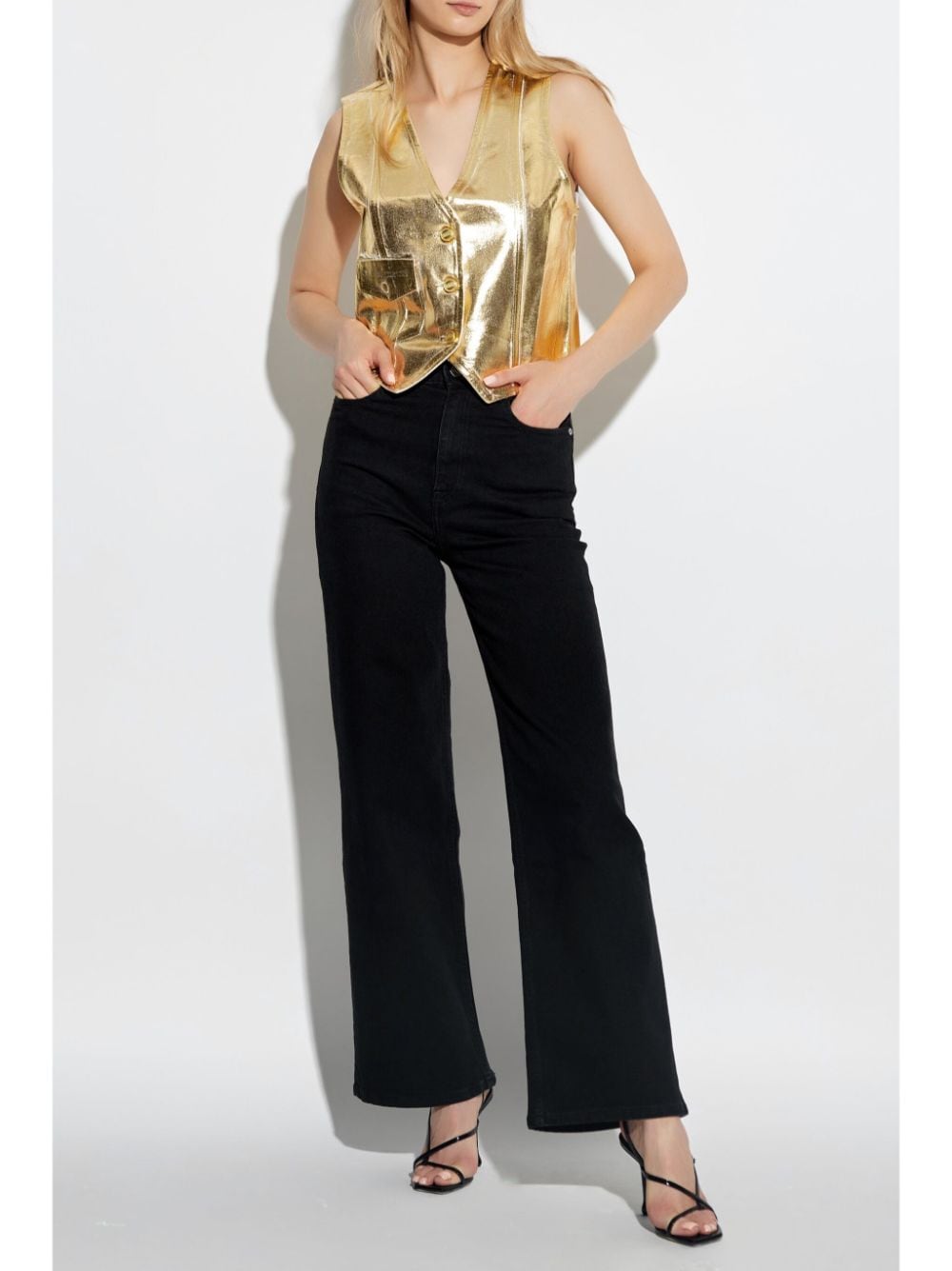 metallic organic cotton vest J1482 135 GANNI 