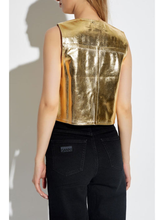 metallic organic cotton vest J1482 135 GANNI 