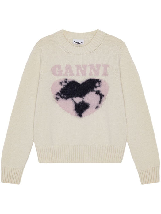 heart-intarsia jumper K2218 135 GANNI 
