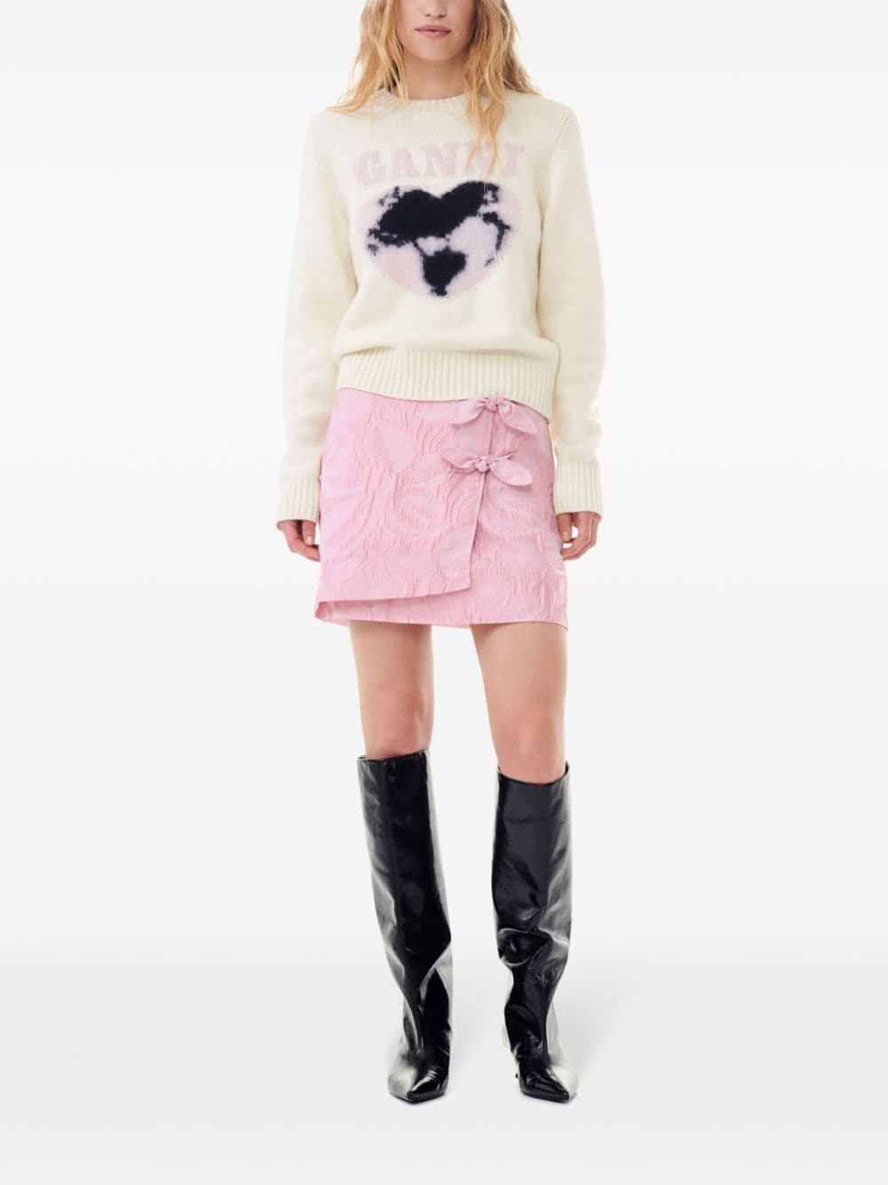 heart-intarsia jumper K2218 135 GANNI 