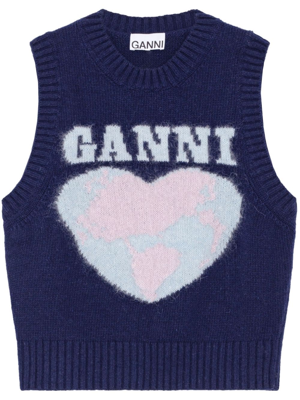 heart-intarsia tank top K2219 683 GANNI 