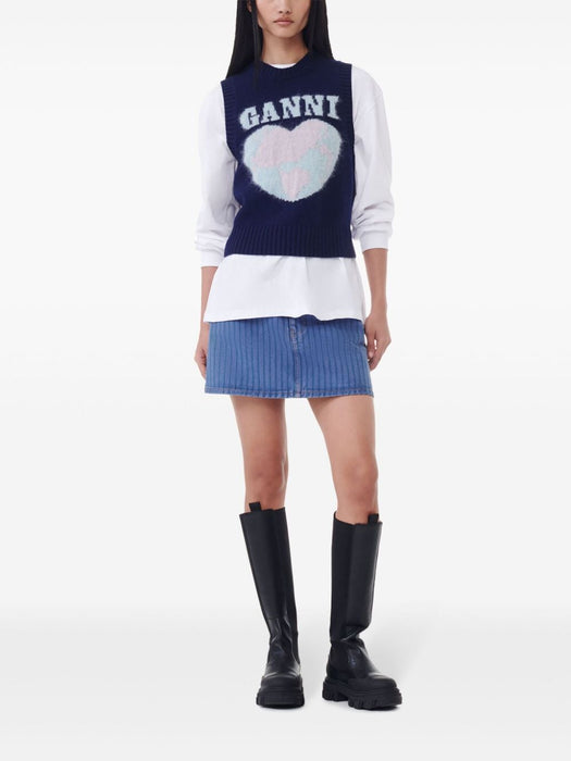 heart-intarsia tank top K2219 683 GANNI 