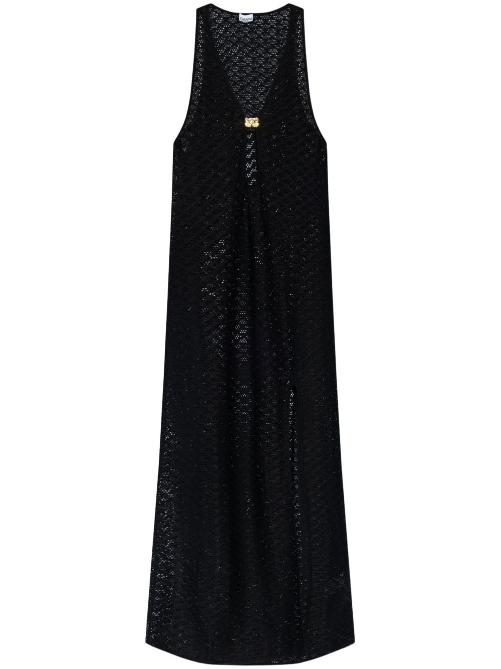 openwork beach maxi dress T3911 099 GANNI 