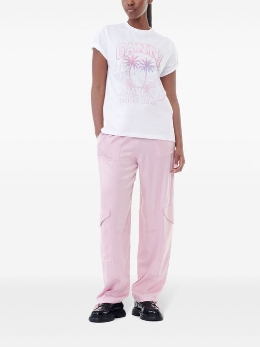 logo-print cotton T-shirt T3918 151 GANNI 