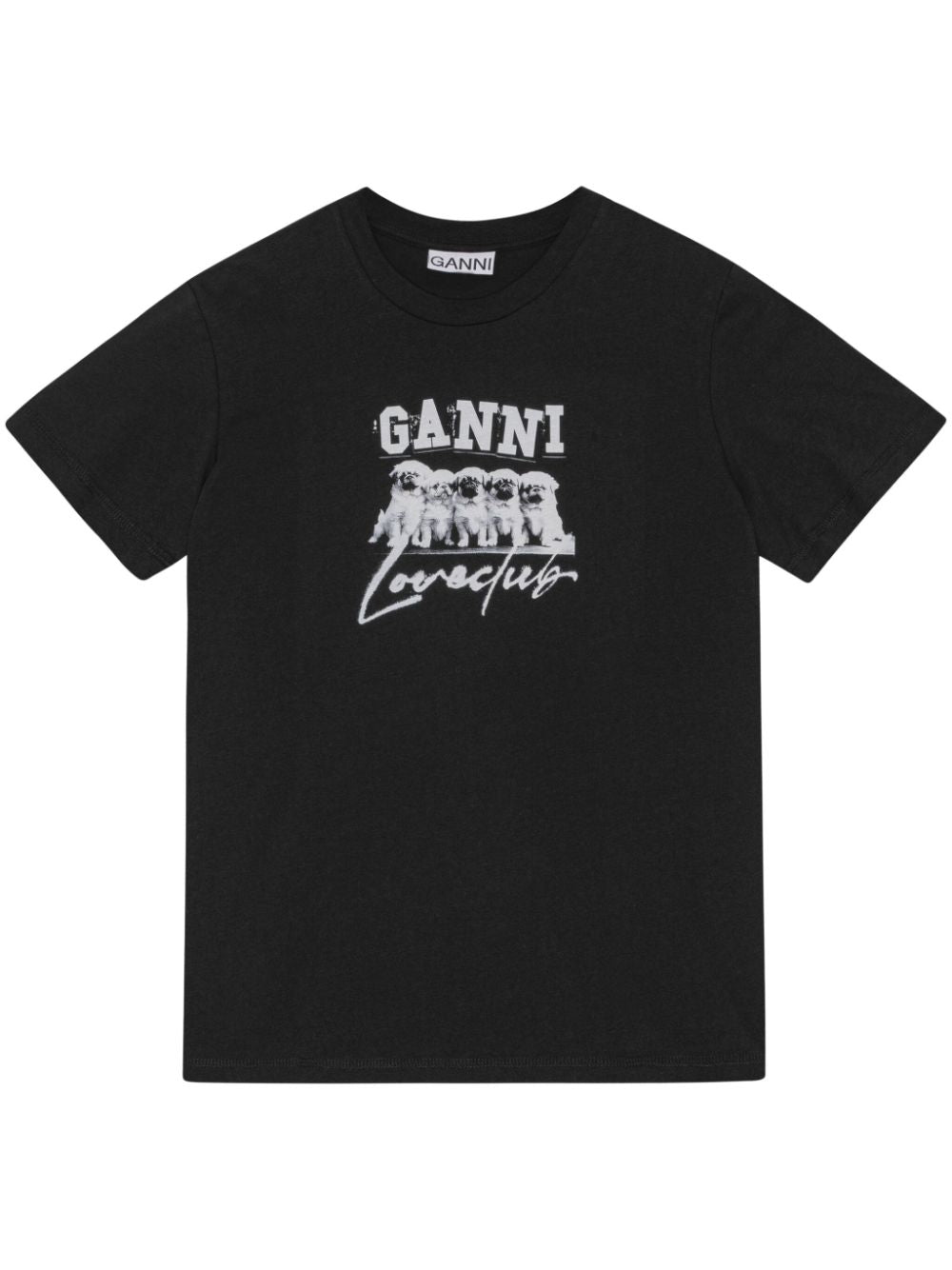 dog-print cotton T-shirt T3924 099 GANNI 