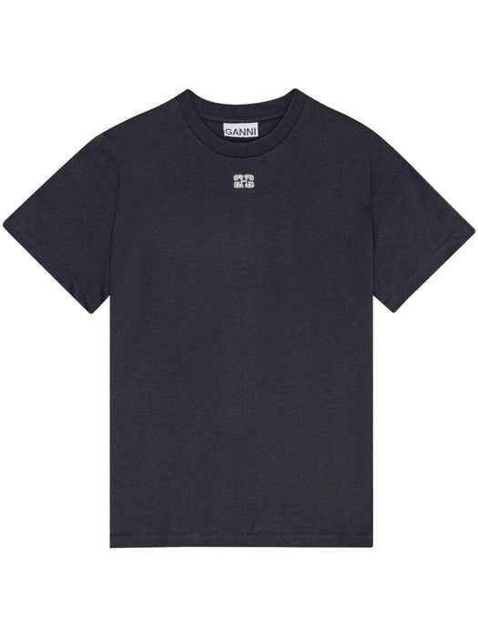 logo-embellished cotton T-shirt T3953 252 GANNI 