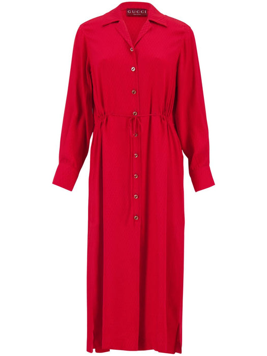 logo-jacquard silk midi dress 784860 ZAQRU6487 GUCCI 