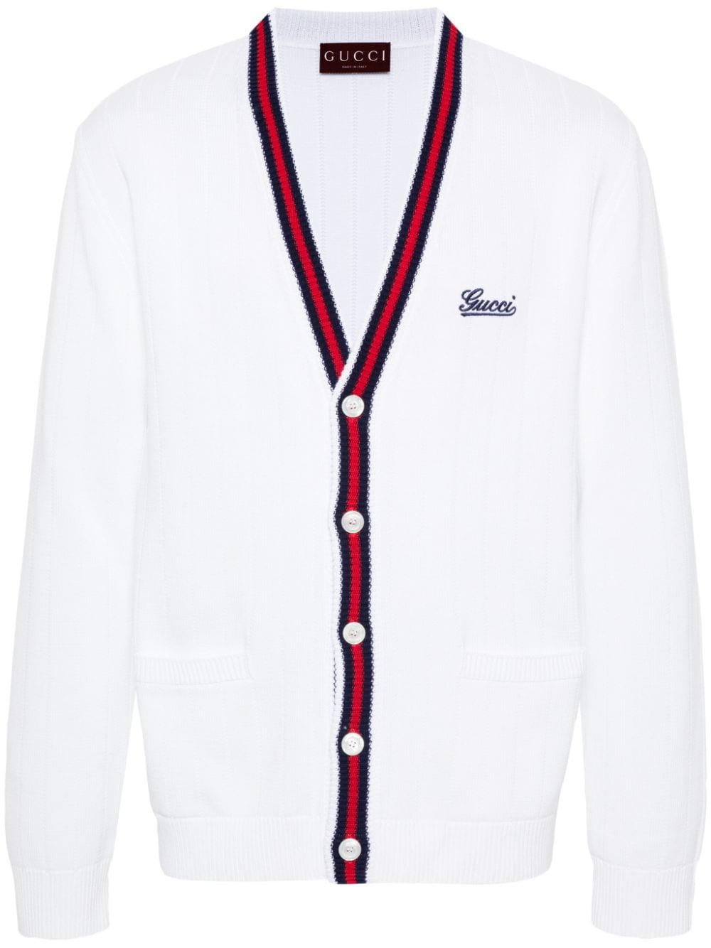 logo-embroidered cardigan 795826 XKD7M9098 GUCCI 