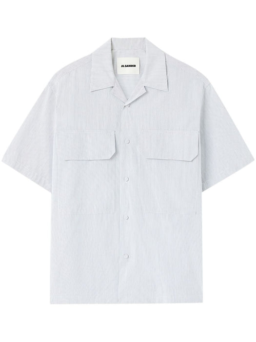 striped short-sleeve cotton shirt J61DL0021 J45264124 JIL SANDER 