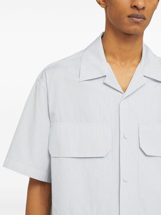 striped short-sleeve cotton shirt J61DL0021 J45264124 JIL SANDER 