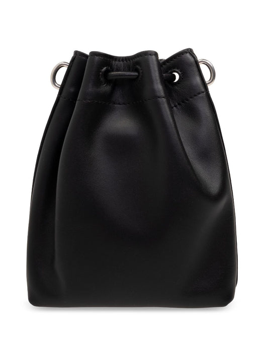mini Cinch leather bucket bag BON BON BCKT N/S MN HUTBLACK ANTIQUE SILVER JIMMY CHOO 