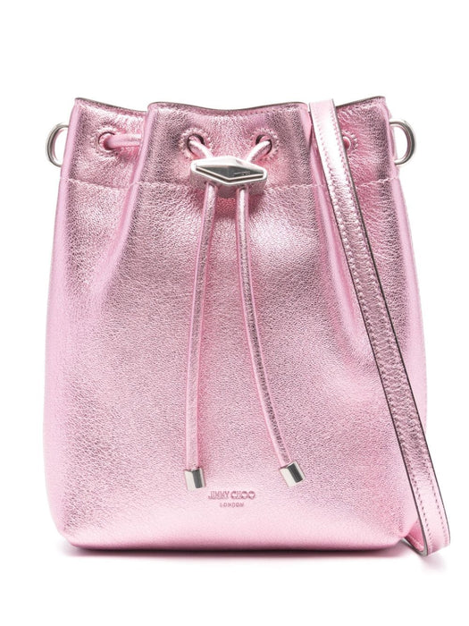 JIMMY CHOO BON BON BCKT N/S MNMNAROSE ANTIQUE SILVER