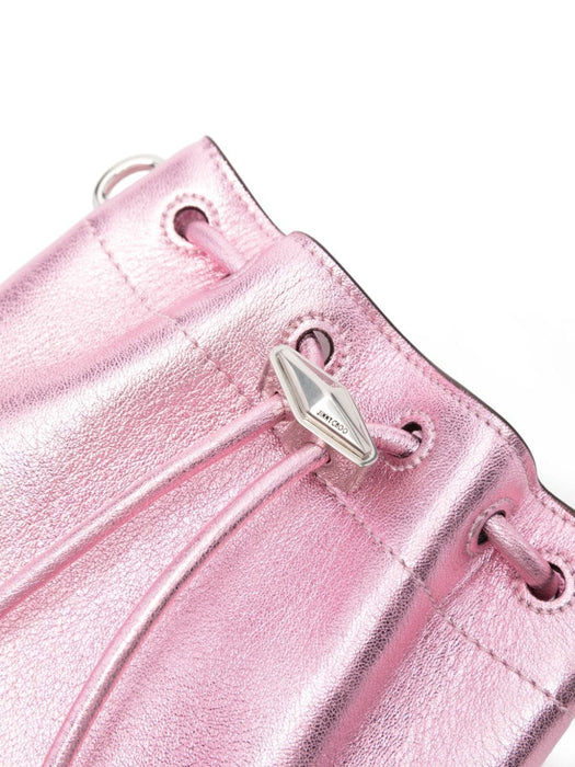 JIMMY CHOO BON BON BCKT N/S MNMNAROSE ANTIQUE SILVER