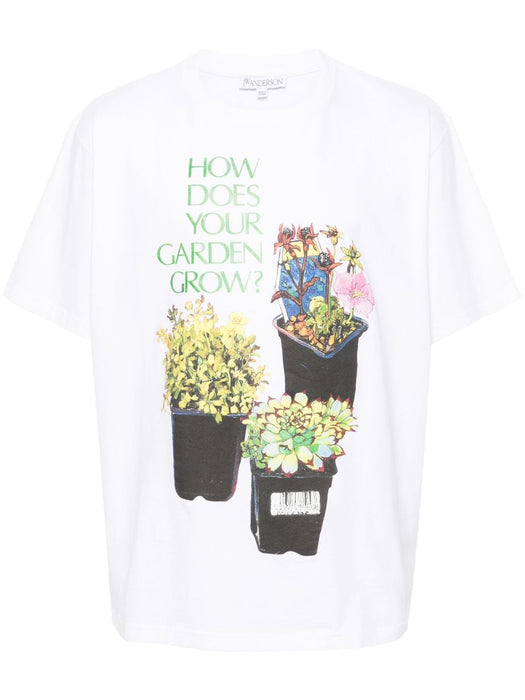 floral-print organic cotton T-shirt JT0233 PG0975001 JW ANDERSON 