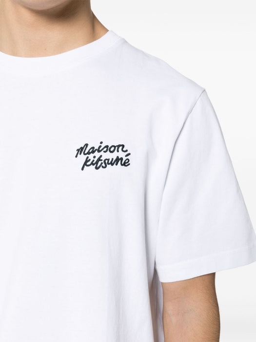 embroidered-logo cotton T-shirt MM00126KJ0118 M186 MAISON KITSUNE 