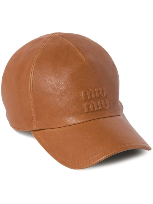 debossed-logo nappa leather cap 5HC179 2BBLF098L MIU MIU 