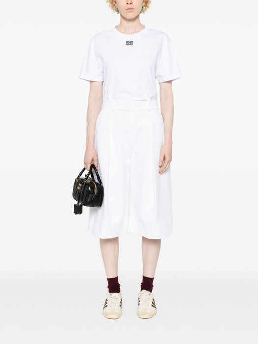 beaded-logo T-shirt MJN500 S OOO 15OKF0009 MIU MIU 