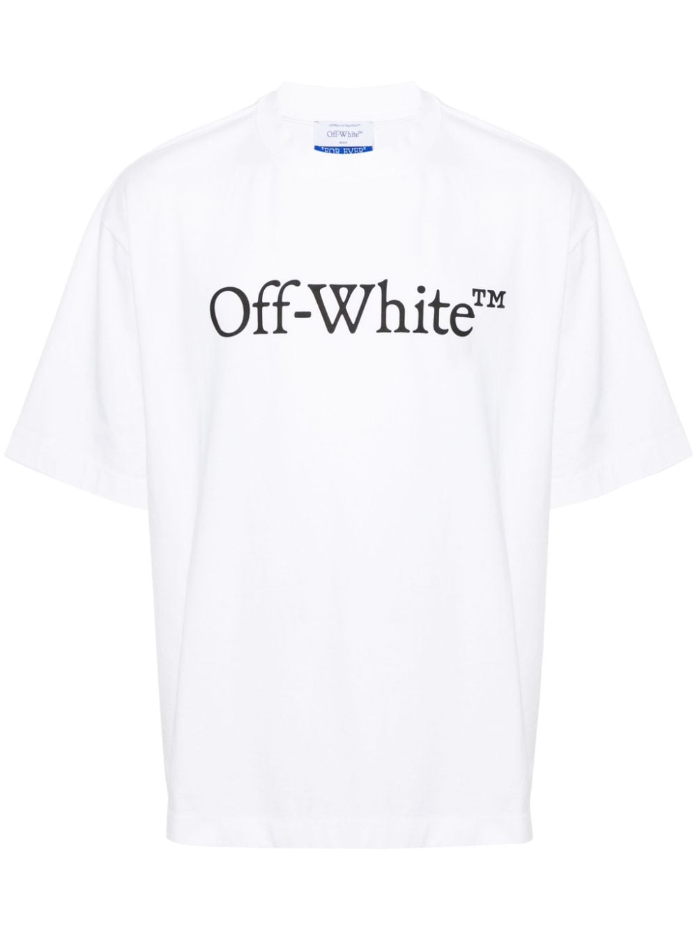 Big Bookish Skate cotton T-shirt OMAA120C99JER0080110 WHITE BLACK OFF-WHITE 